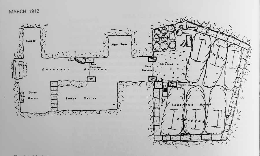 Diagram of cave by Raymond Priestley