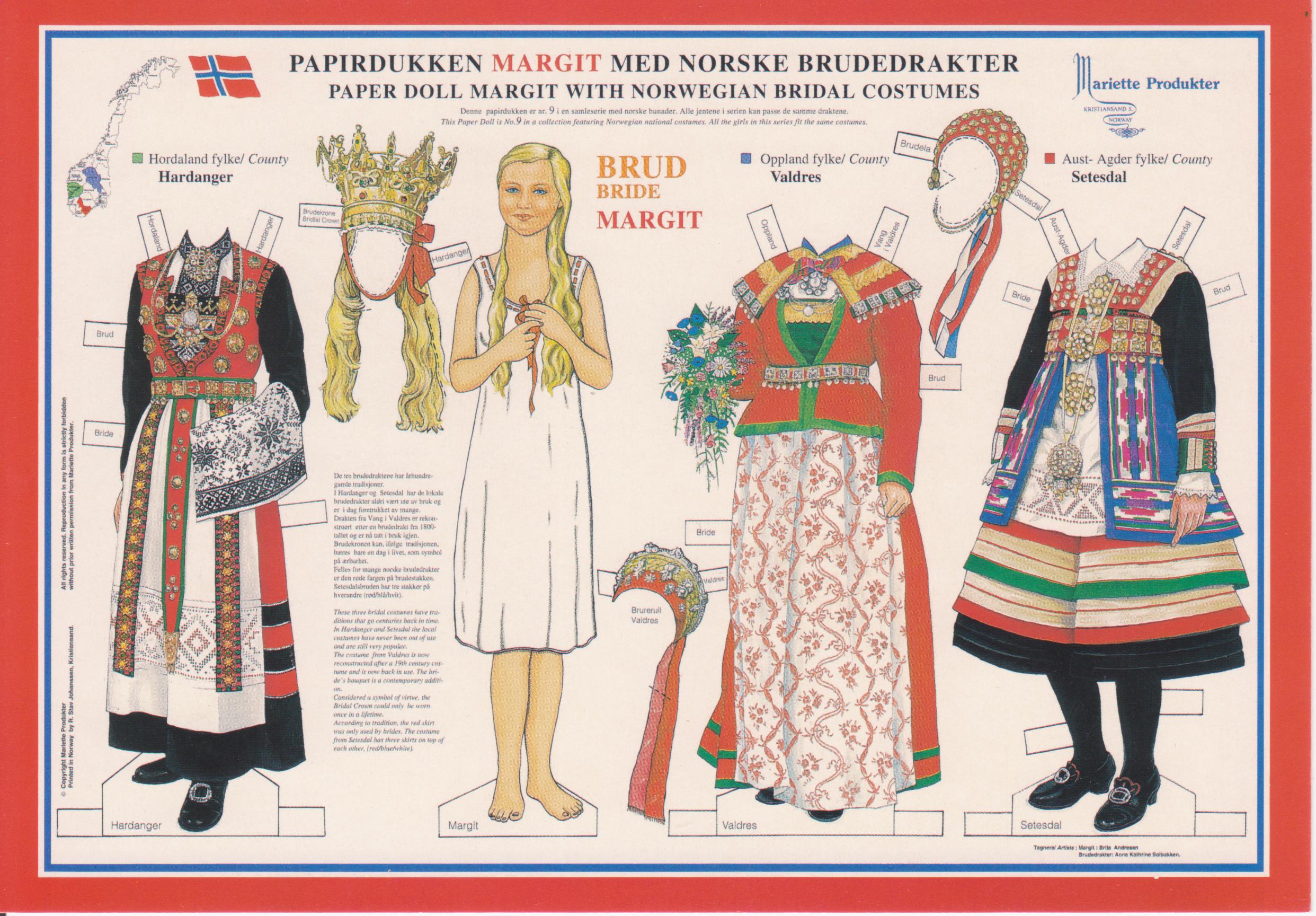 traditional Norwegian paper dolls