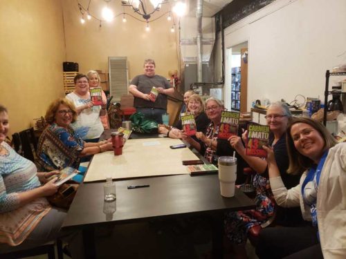 Book club reading Mexican Noir series