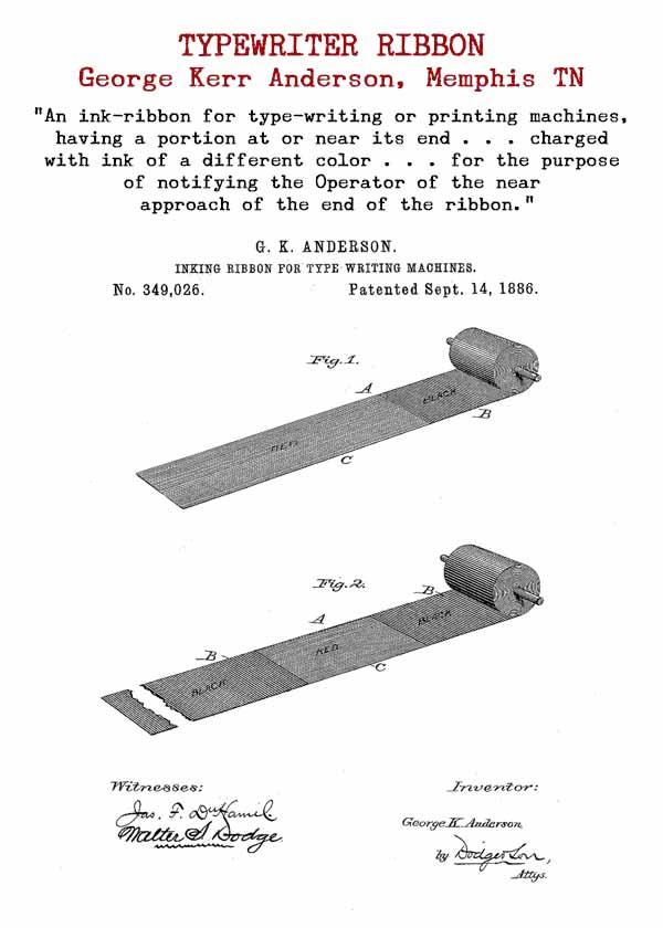 Typewriter ribbon patent drawing