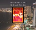 Dragon Cartel a Detective Emilia Cruz novel superimposed on a night shot of Acapulco