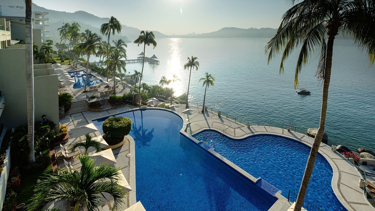 View of Punta Diamante from the Camino Real hotel in Acapulco