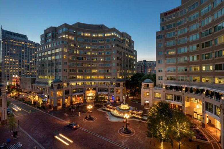 Reston Town Square at night, courtesy wtop.com